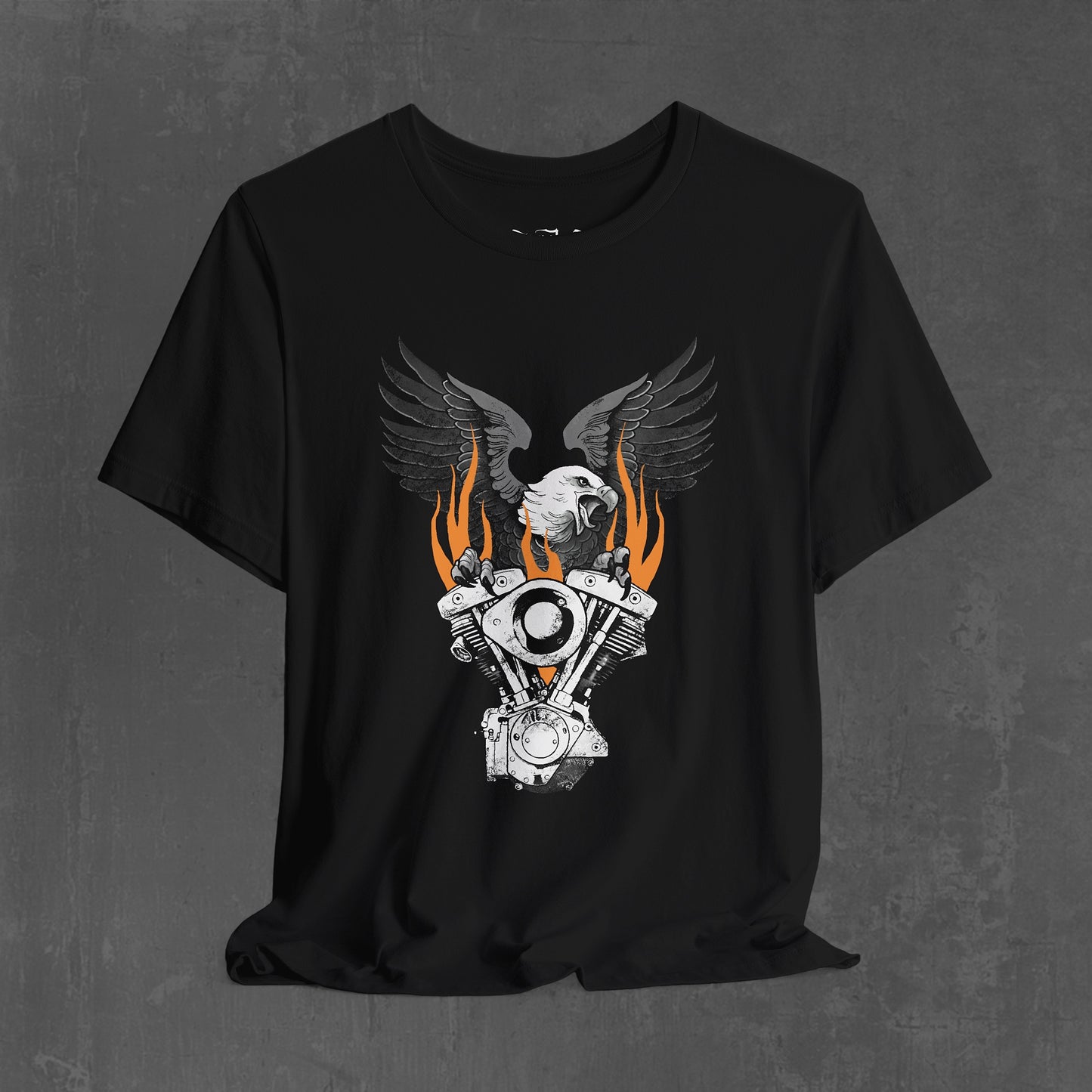FLAMING SHOVELHEAD T-SHIRT (front & back)