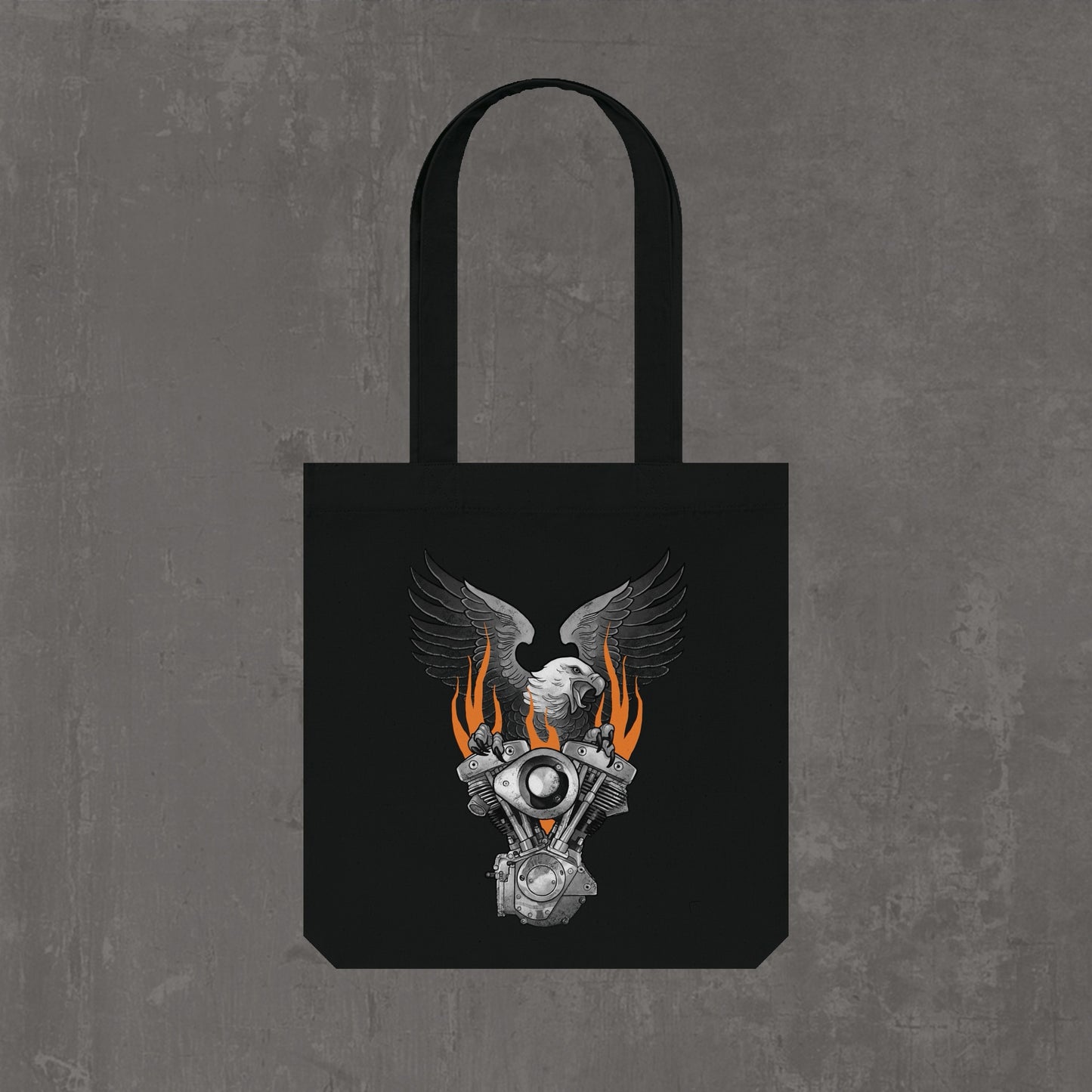 Flaming shovelhead Tote bag