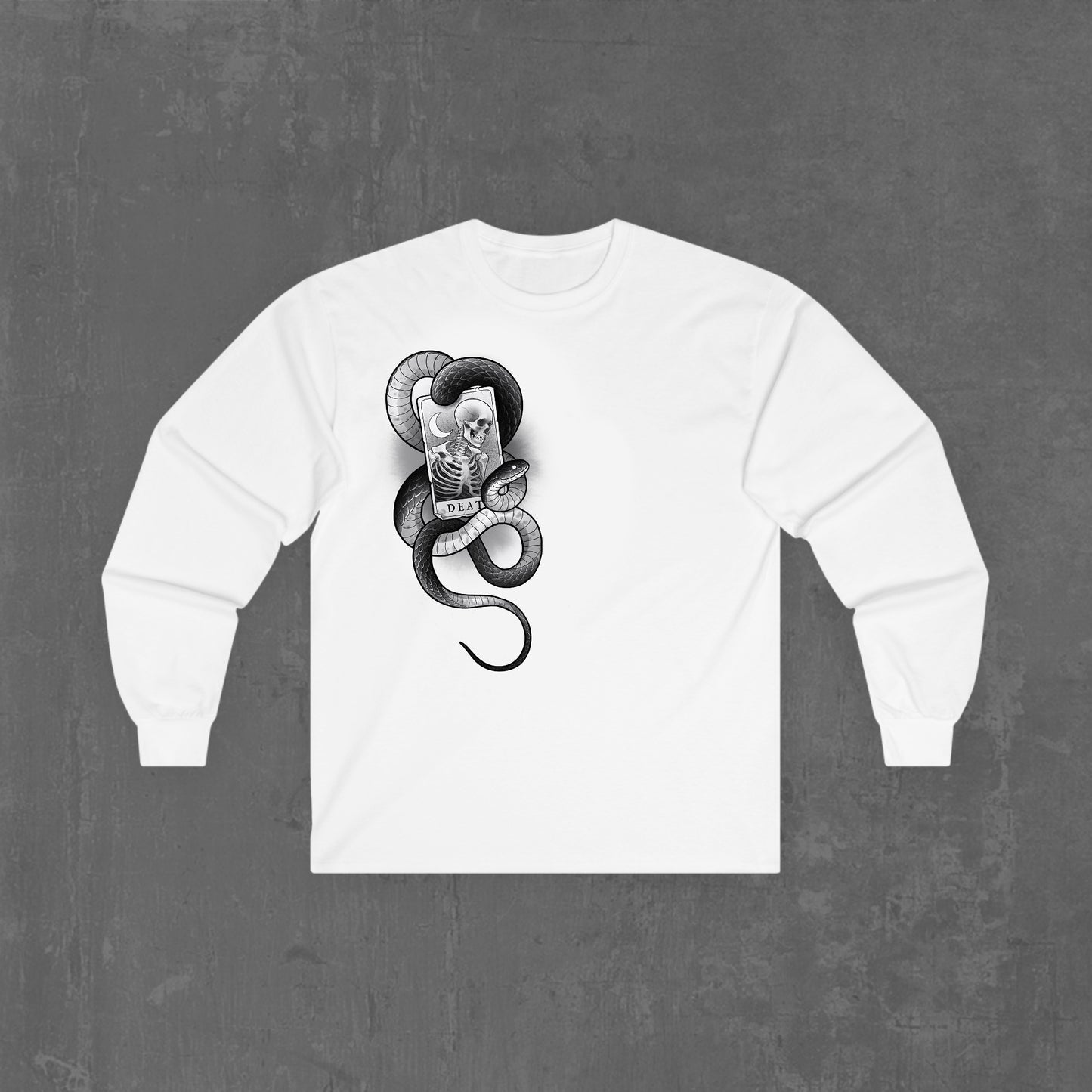 DEATH TAROT LONG SLEEVE TEE white