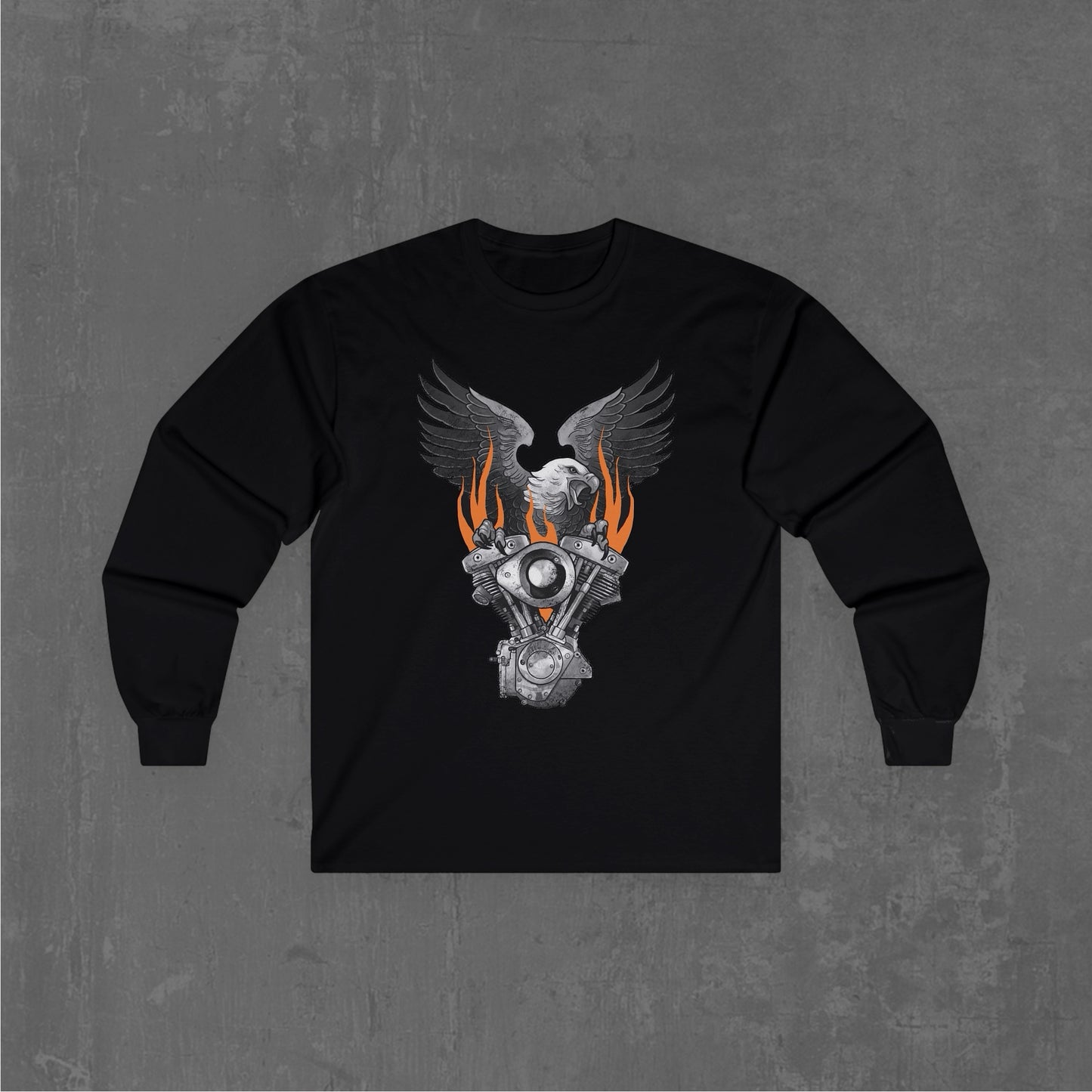 FLAMING SHOVELHEAD LONG SLEEVE TEE