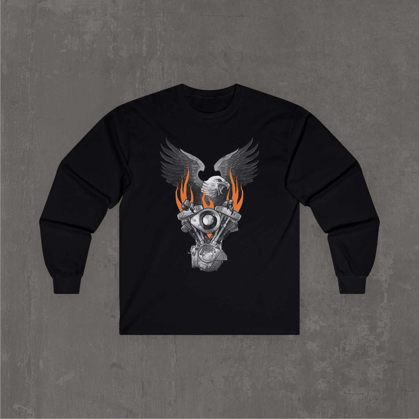 Flaming shovelhead long sleeve tee