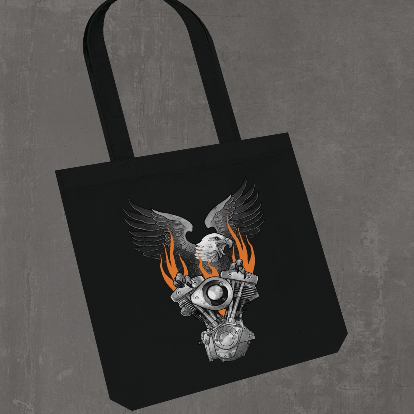 Flaming shovelhead Tote bag