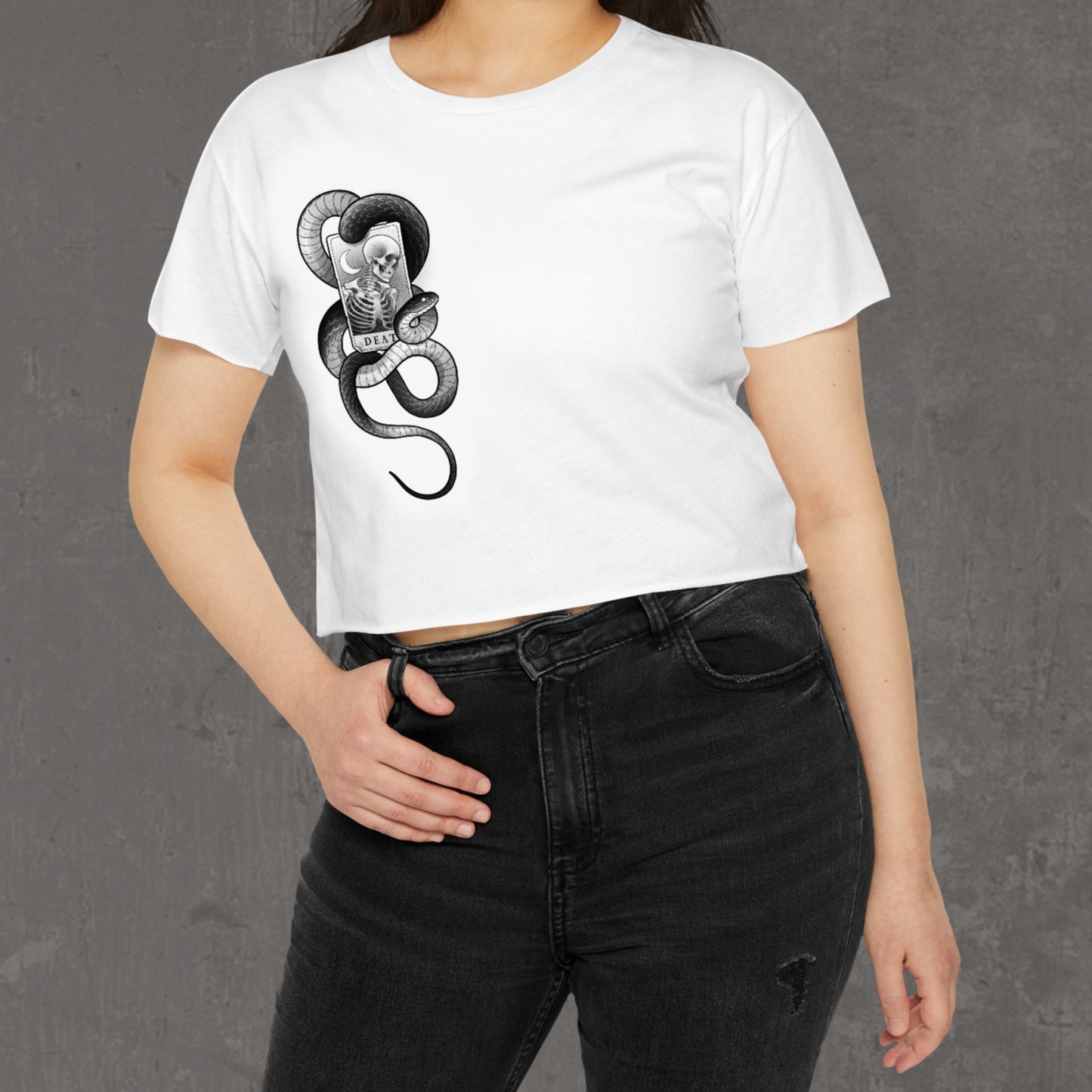 Death tarot crop top