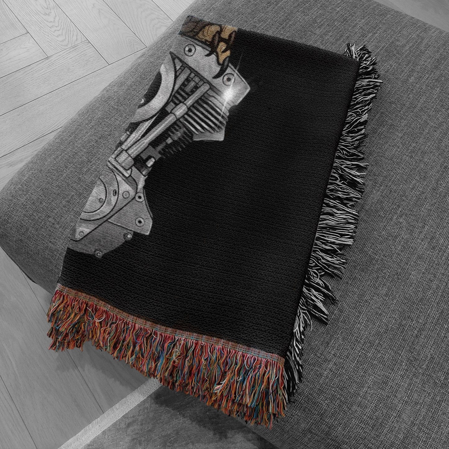 Shovelhead eagle Woven Blanket