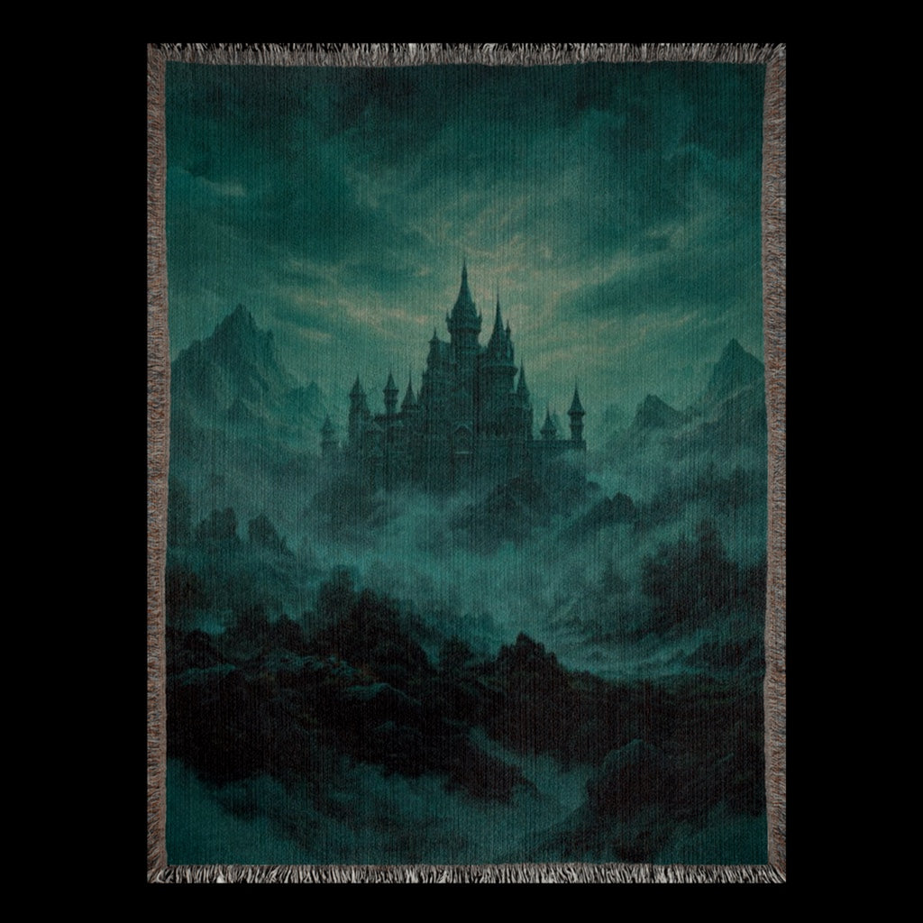 Utopia in teal Woven Blanket