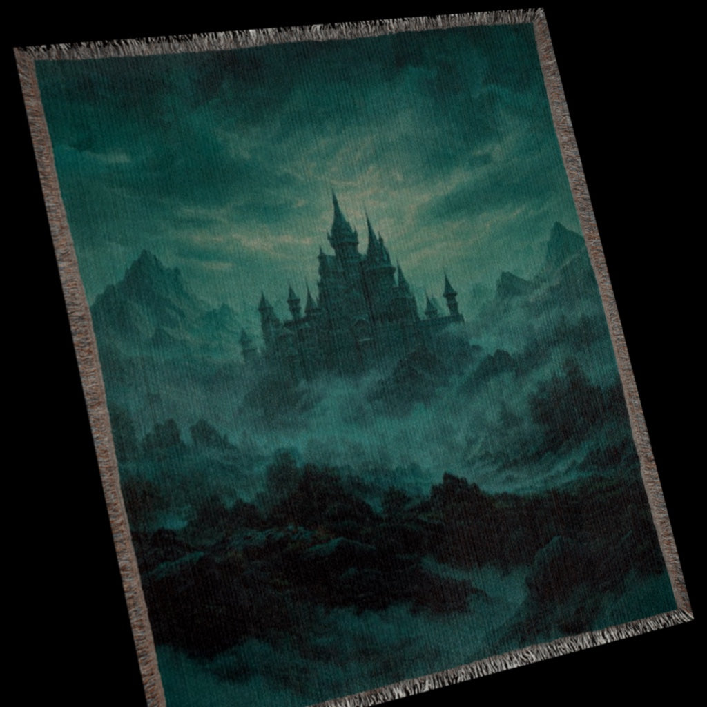 Utopia in teal Woven Blanket