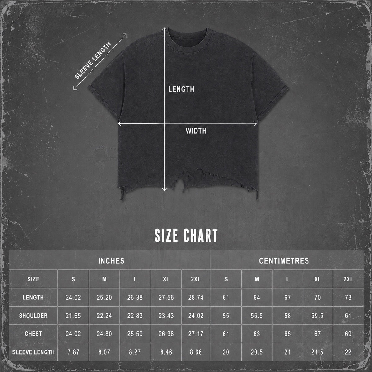 MOTOWIZARD Vintage Wash Boxy Distressed Hem T-Shirt