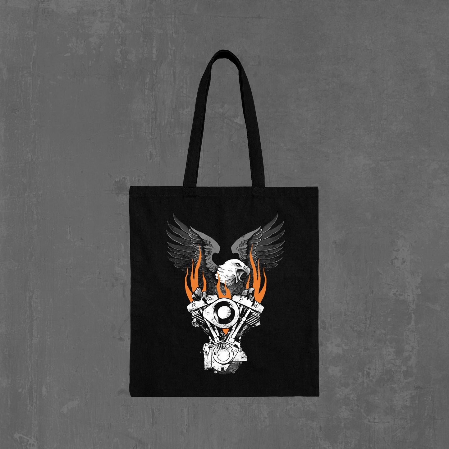 Flaming shovelhead Tote bag