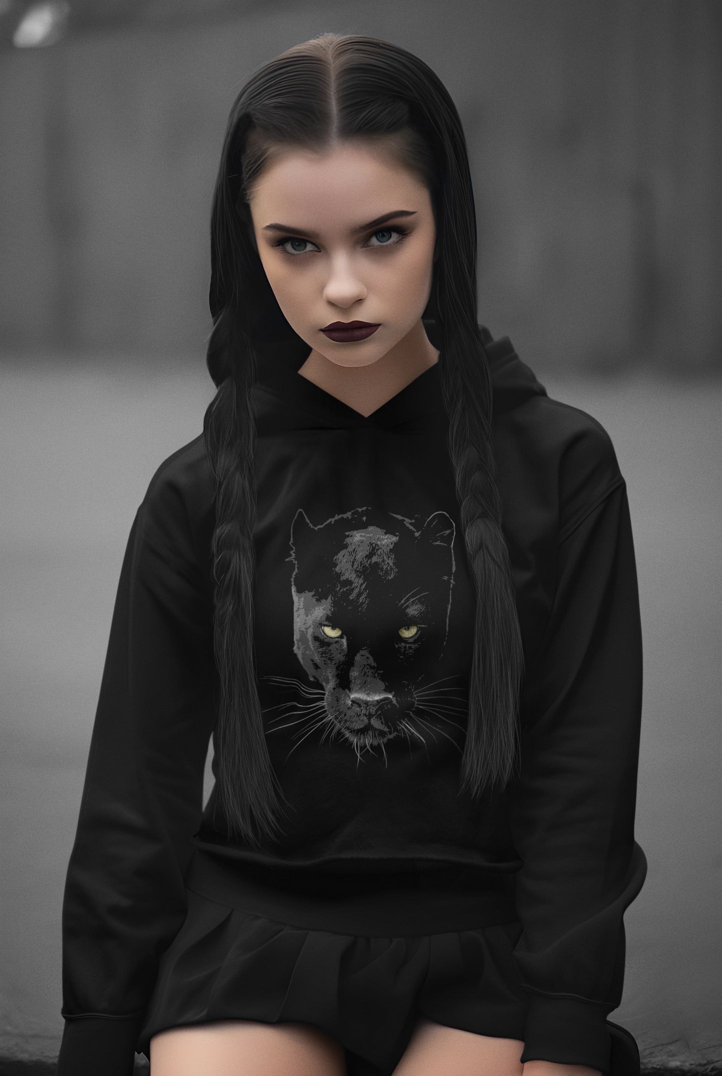 Panther Crop Hoodie