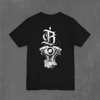 FLAMING SHOVELHEAD T-SHIRT (front & back)