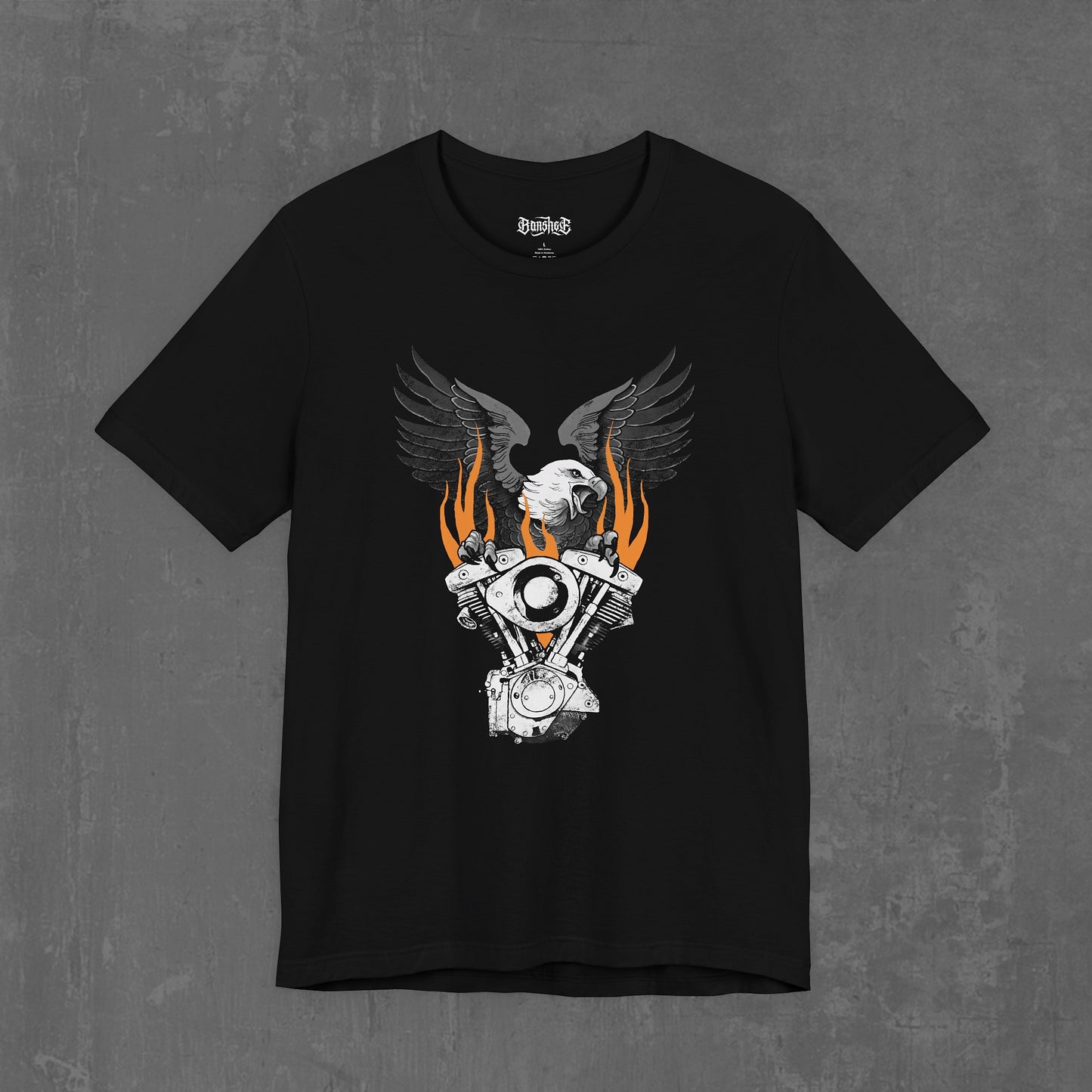 FLAMING SHOVELHEAD T-SHIRT (front & back)