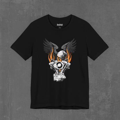 FLAMING SHOVELHEAD T-SHIRT (front & back)
