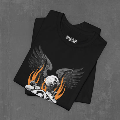 FLAMING SHOVELHEAD T-SHIRT (front & back)