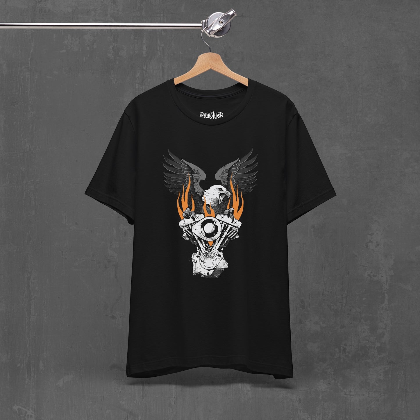 FLAMING SHOVELHEAD T-SHIRT (front & back)