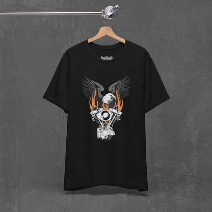 FLAMING SHOVELHEAD T-SHIRT (front & back)