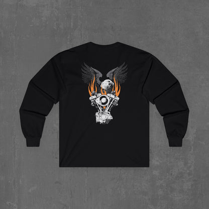 Flaming shovelhead Long sleeve tee