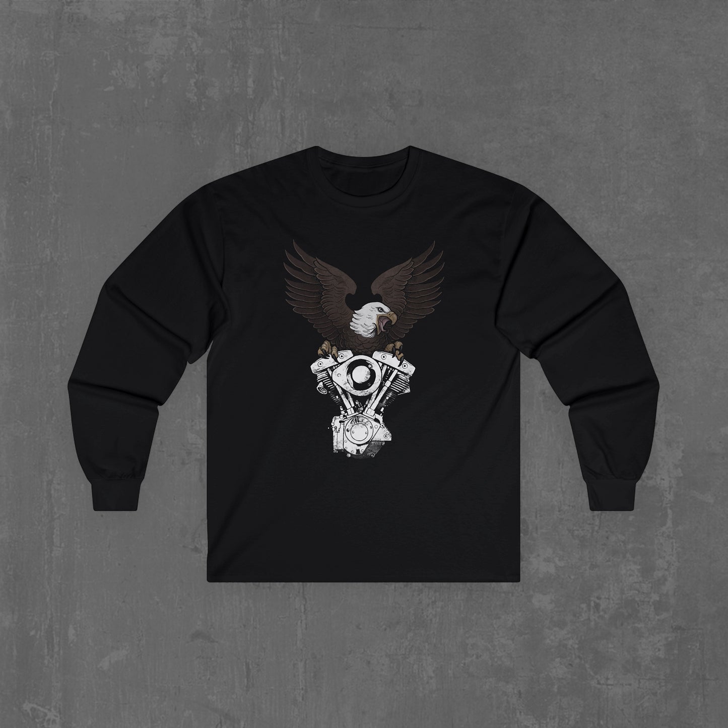 Shovelhead eagle Long sleeve tee (front & back)