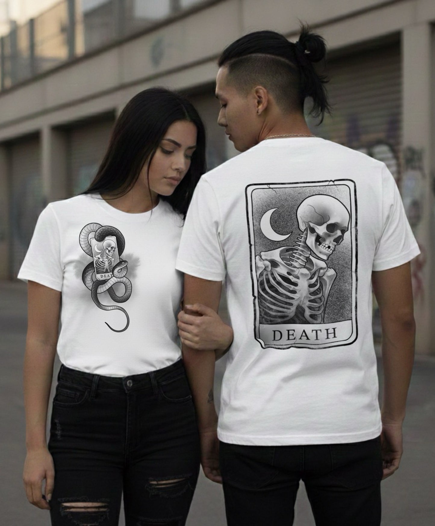 DEATH TAROT T-SHIRT white (front & back)