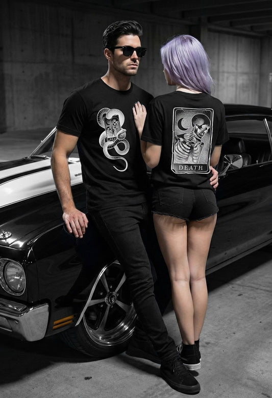 DEATH TAROT T-SHIRT black (front & back)