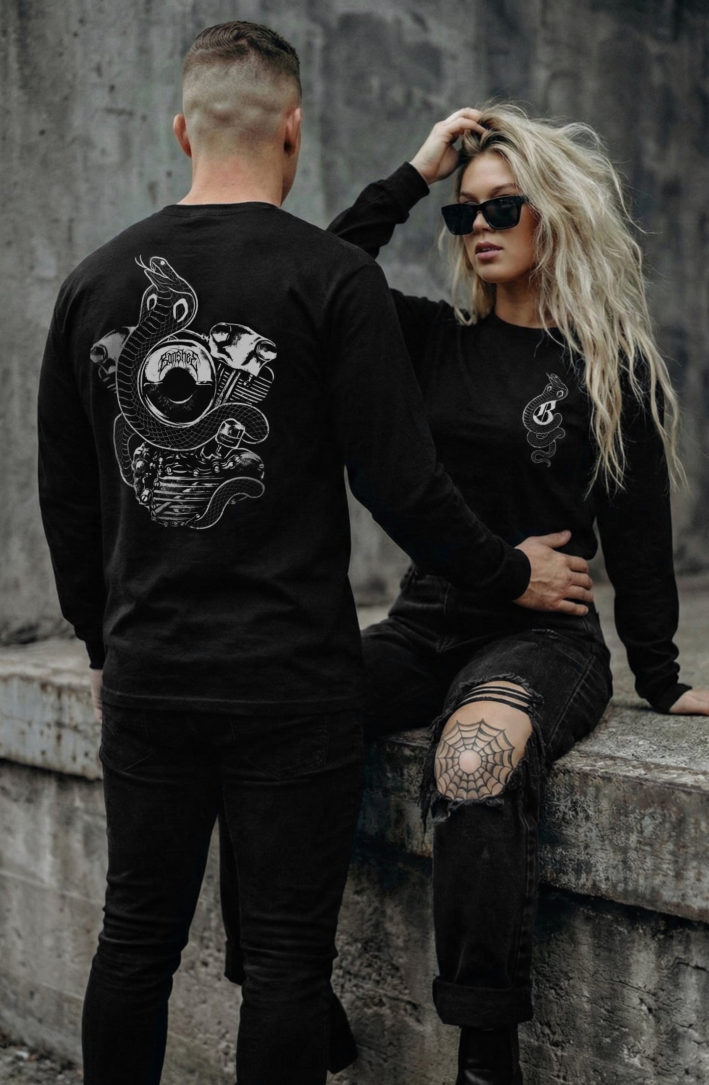 KNUCKLEHEAD COBRA LONG SLEEVE TEE (front & back)