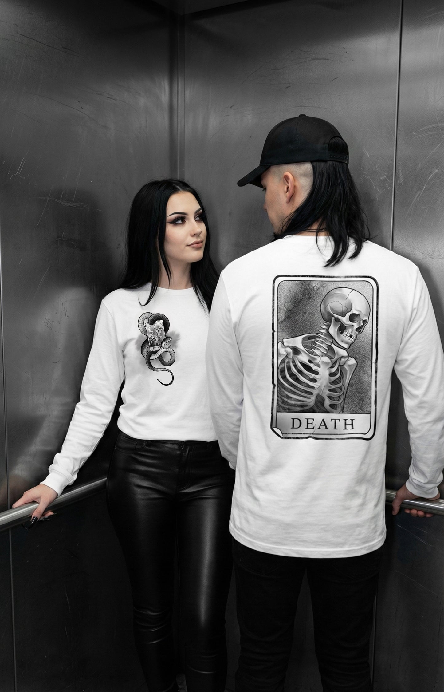 DEATH TAROT LONG SLEEVE TEE (white)