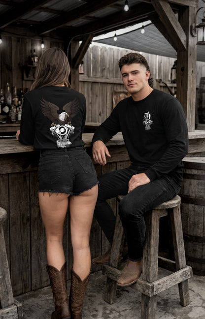 SHOVELHEAD EAGLE LONG SLEEVE TEE (front & back)