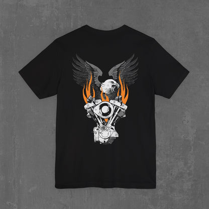 FLAMING SHOVELHEAD T-SHIRT (front & back)