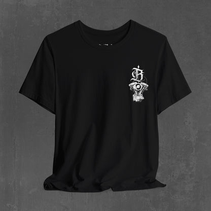 FLAMING SHOVELHEAD T-SHIRT (front & back)