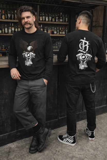 SHOVELHEAD EAGLE LONG SLEEVE TEE (front & back)