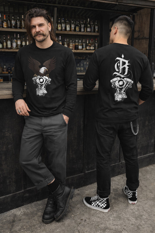 SHOVELHEAD EAGLE LONG SLEEVE TEE (front & back)