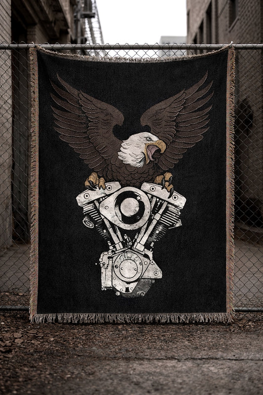 SHOVELHEAD EAGLE WOVEN BLANKET