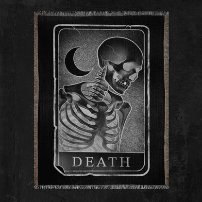 DEATH TAROT CARD WOVEN BLANKET