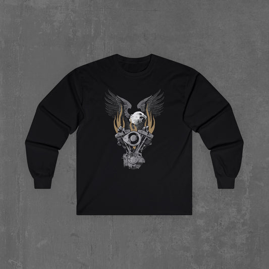 FLAMING SHOVELHEAD LONG SLEEVE TEE