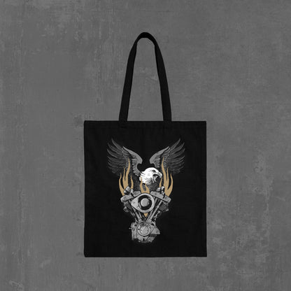 FLAMING SHOVELHEAD TOTE BAG