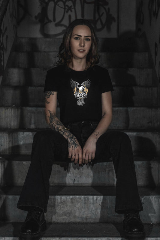 FLAMING SHOVELHEAD CROP TOP
