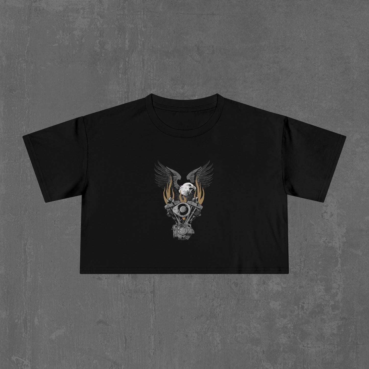 FLAMING SHOVELHEAD CROP TOP