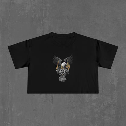 FLAMING SHOVELHEAD CROP TOP