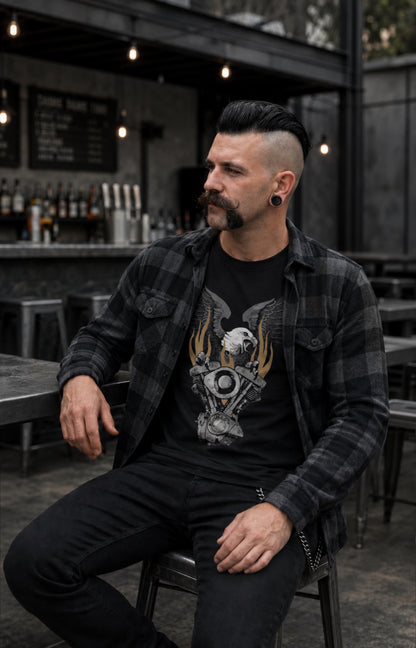 FLAMING SHOVELHEAD T-SHIRT