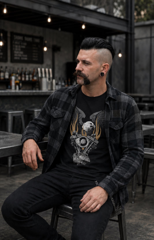 FLAMING SHOVELHEAD T-SHIRT