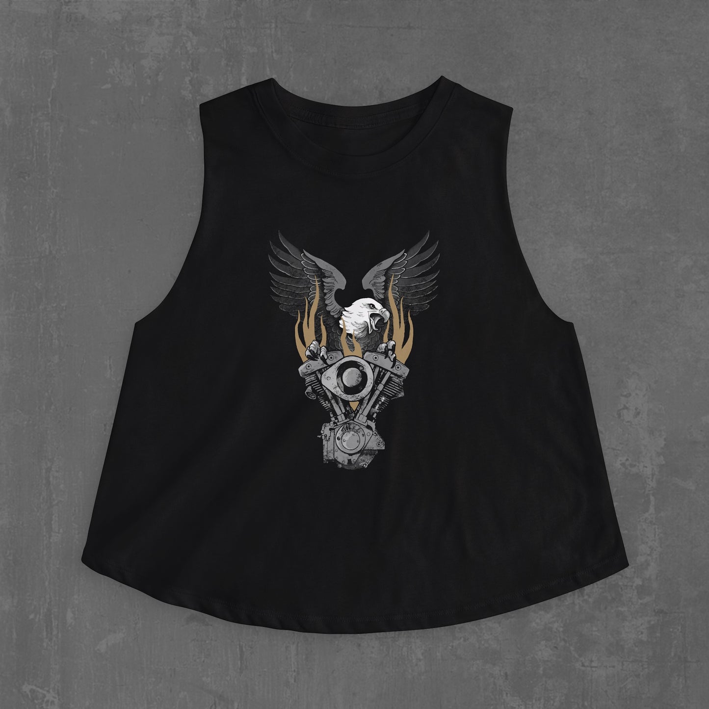 FLAMING SHOVELHEAD CROP TANK