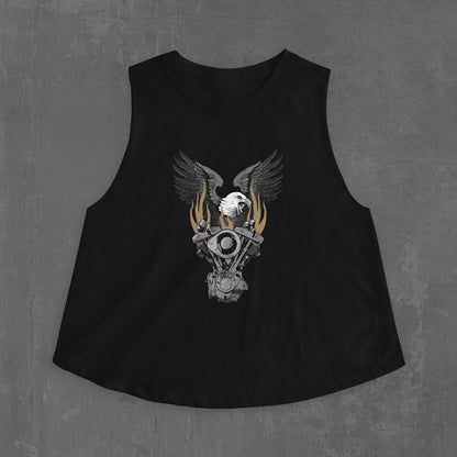 FLAMING SHOVELHEAD CROP TANK