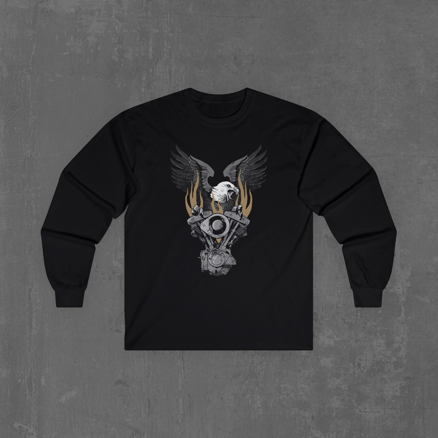 FLAMING SHOVELHEAD LONG SLEEVE TEE