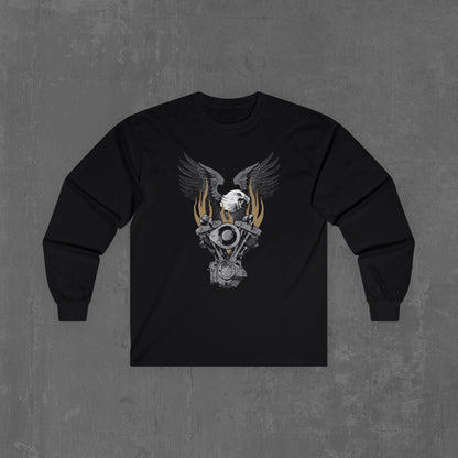 FLAMING SHOVELHEAD LONG SLEEVE TEE