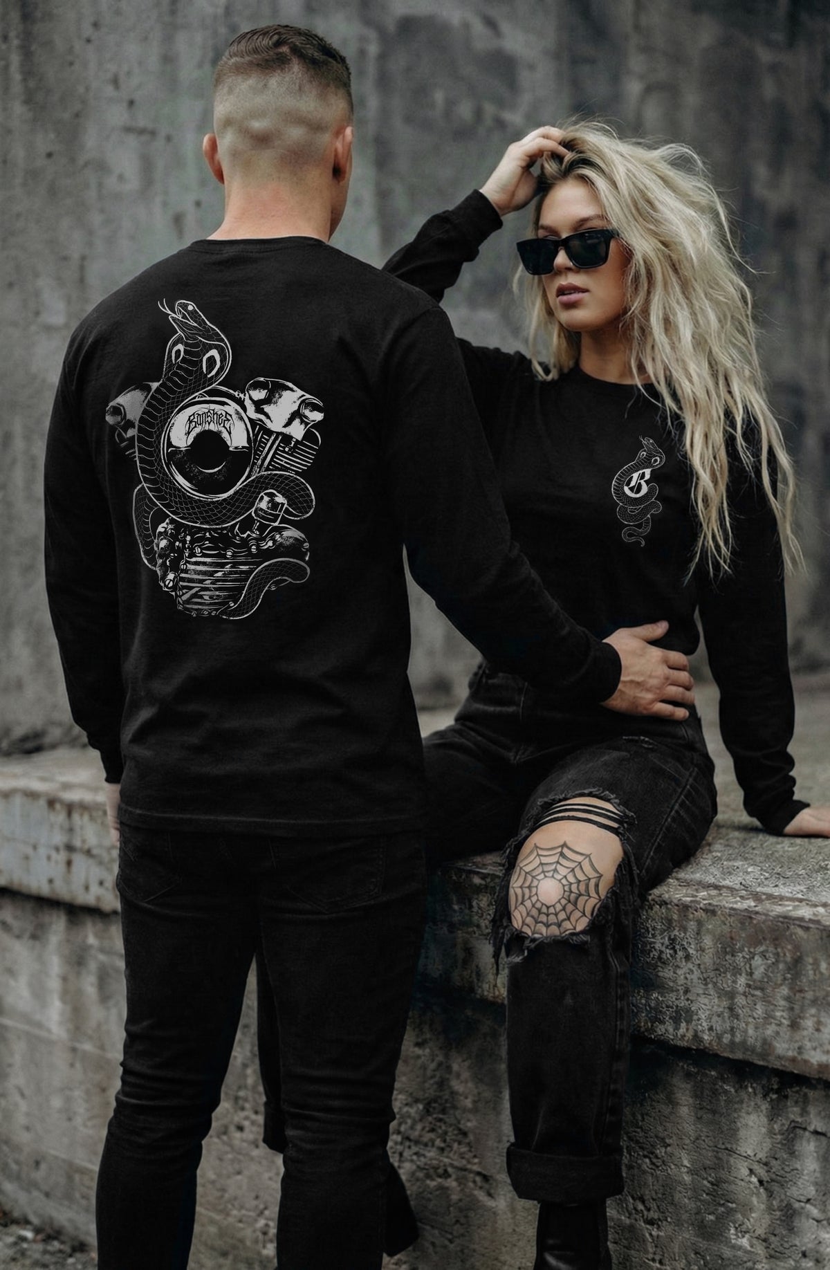 KNUCKLEHEAD COBRA LONG SLEEVE TEE (front & back)