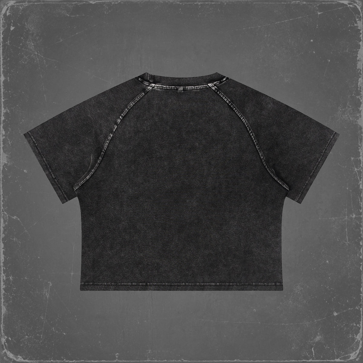 MOTOWIZARD Women's Mineral Wash Raglan Crop T-Shirt