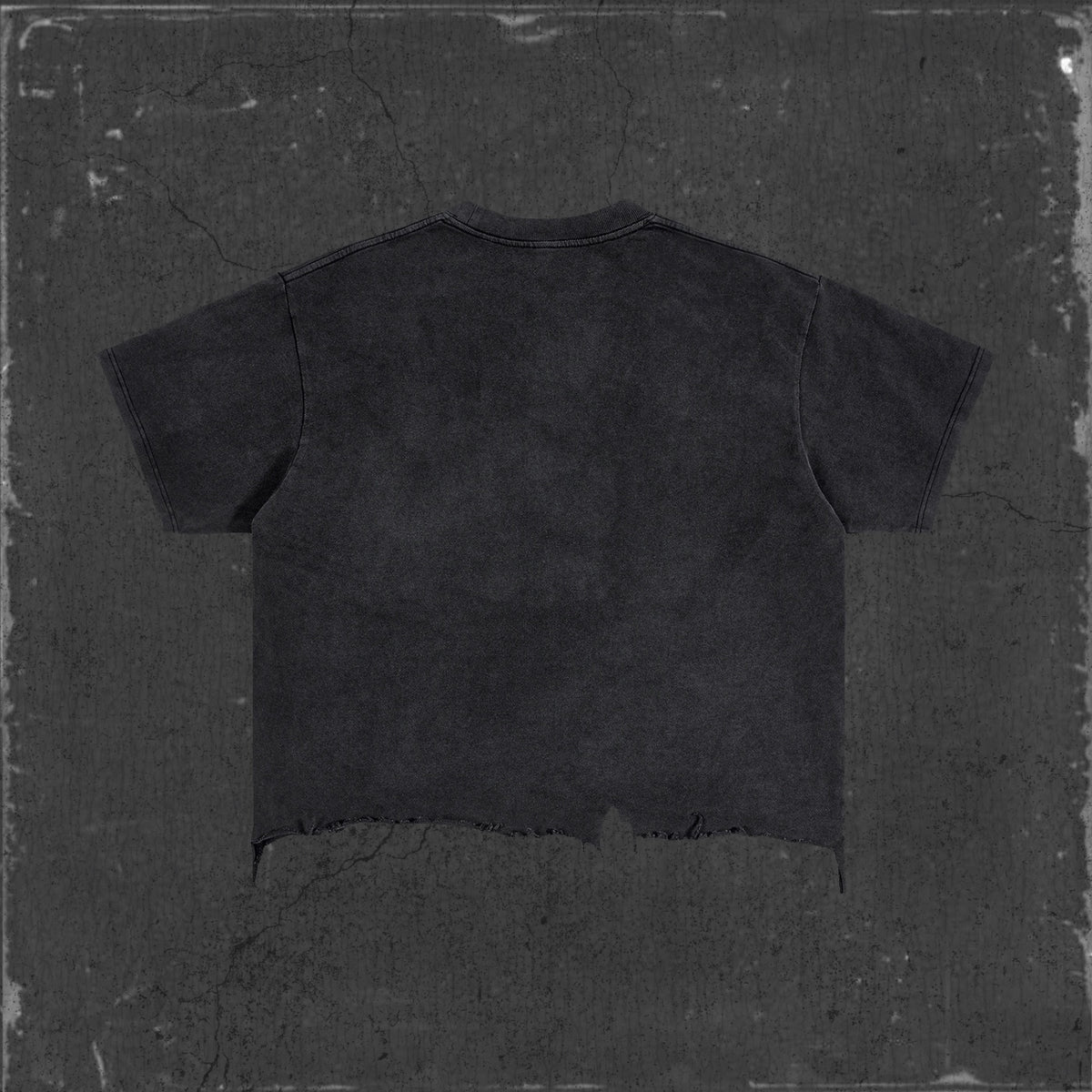 MOTOWIZARD Vintage Wash Boxy Distressed Hem T-Shirt