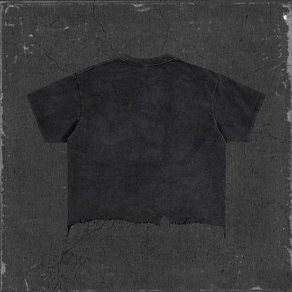 MOTOWIZARD Vintage Wash Boxy Distressed Hem T-Shirt