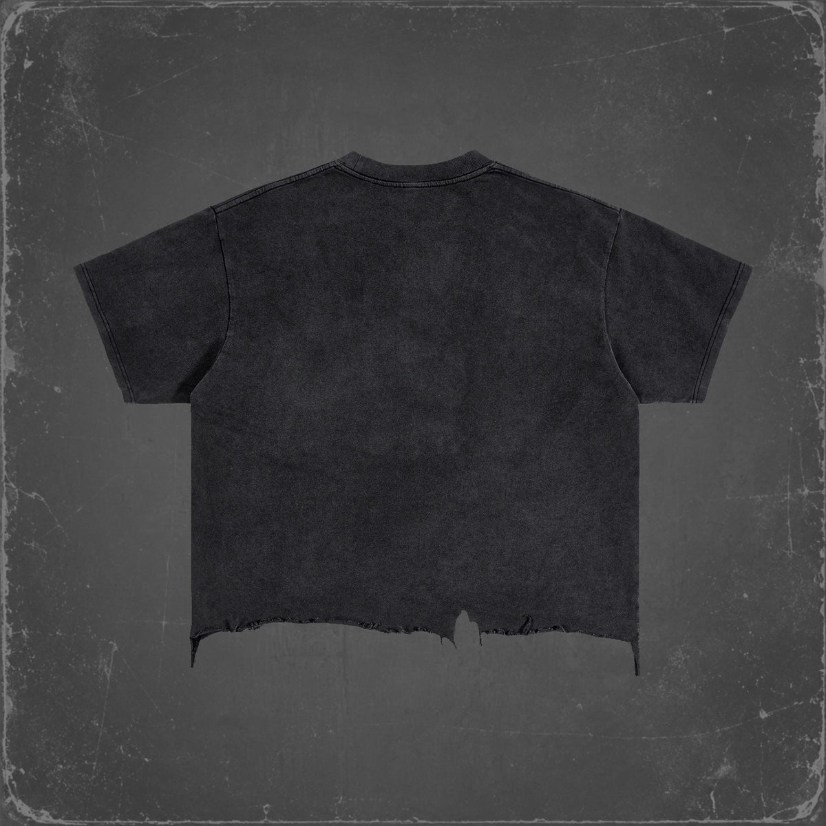 MOTOWIZARD Vintage Wash Boxy Distressed Hem T-Shirt