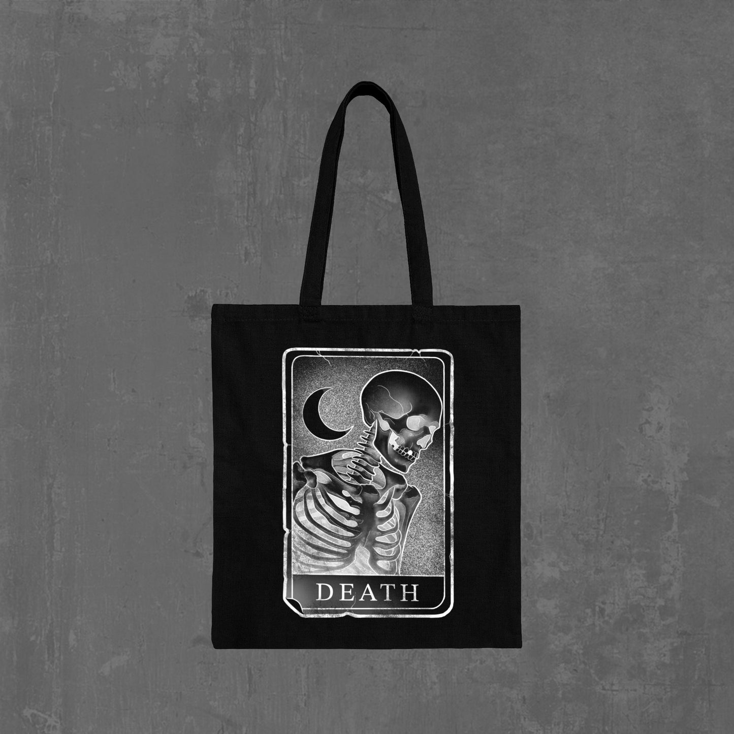 Death tarot card tote bag