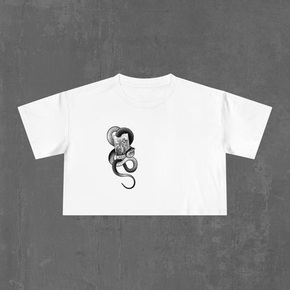 DEATH TAROT CROP TOP white